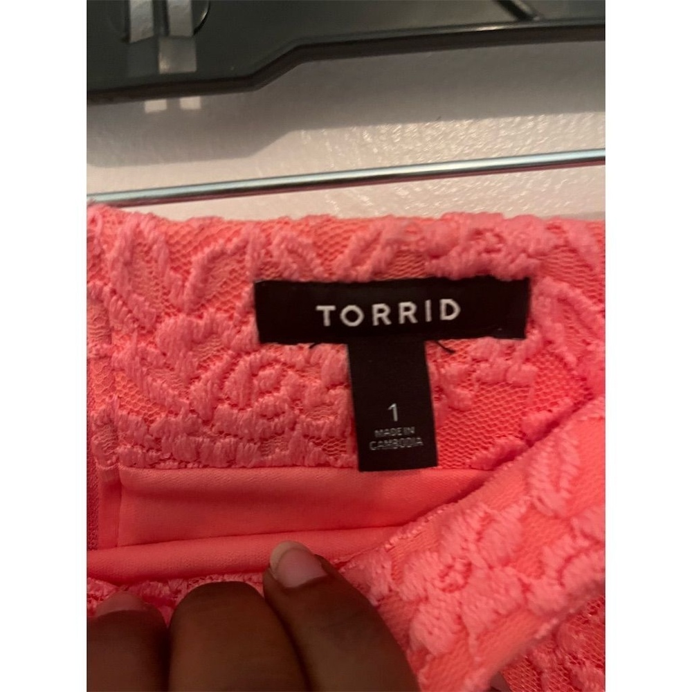 Torrid 1 Women's Coral Lace Floral Mini Pencil Skirt 1x 14-16‎ - Picture 4 of 8